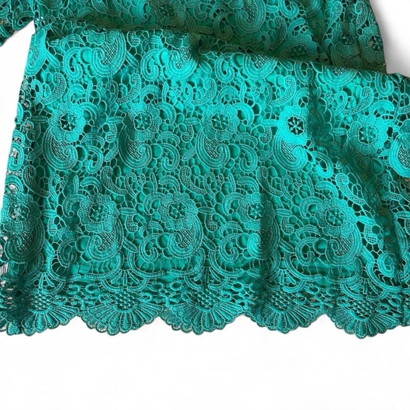 Leo & Ugo - French Designer Lace Dress – Bold Green Elegance “MADE IN FRANCE!” - Picture 5 of 11